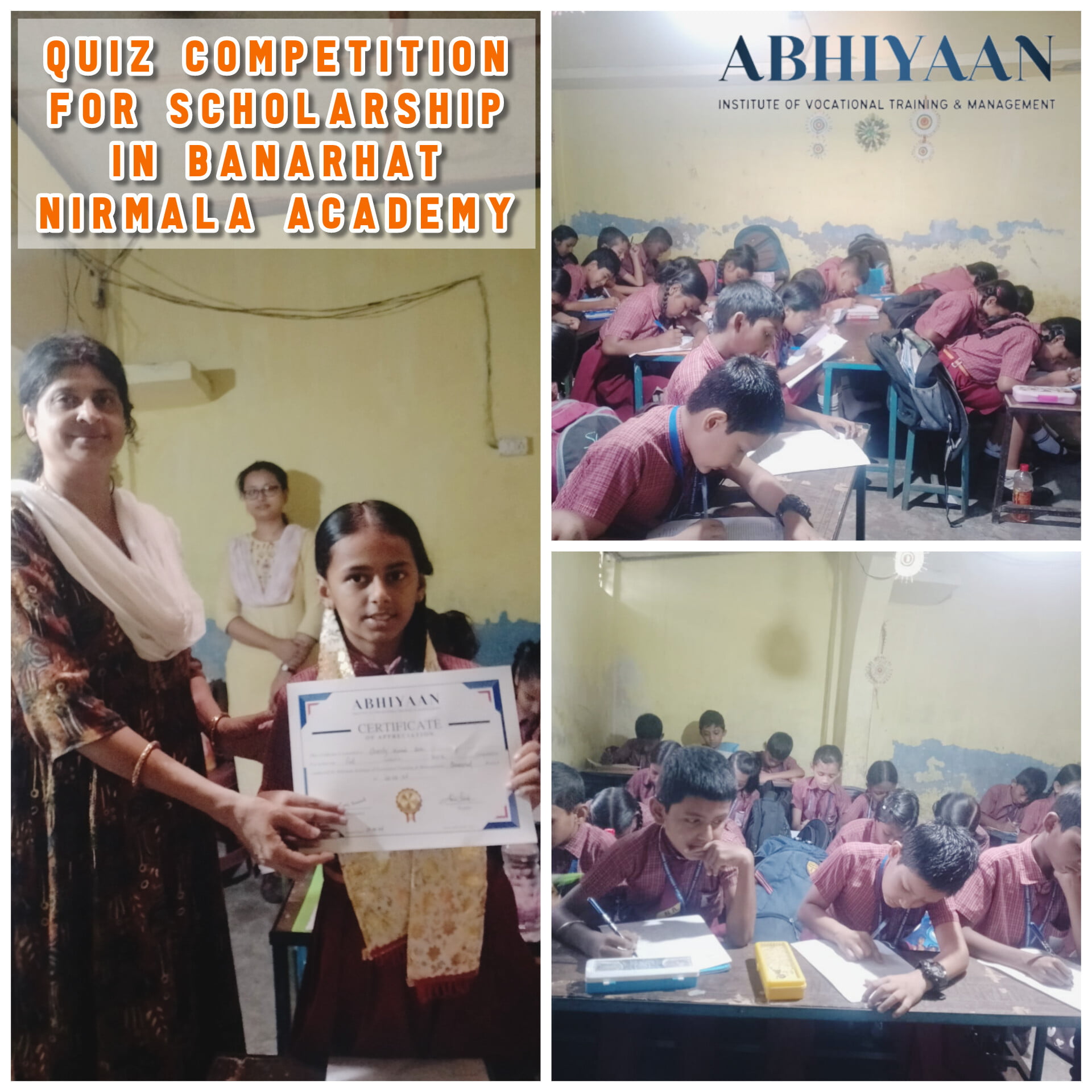 Read more about the article Abhiyaan Institute Conducted Scholarship Quiz at Nirmala Academy, Banarhat